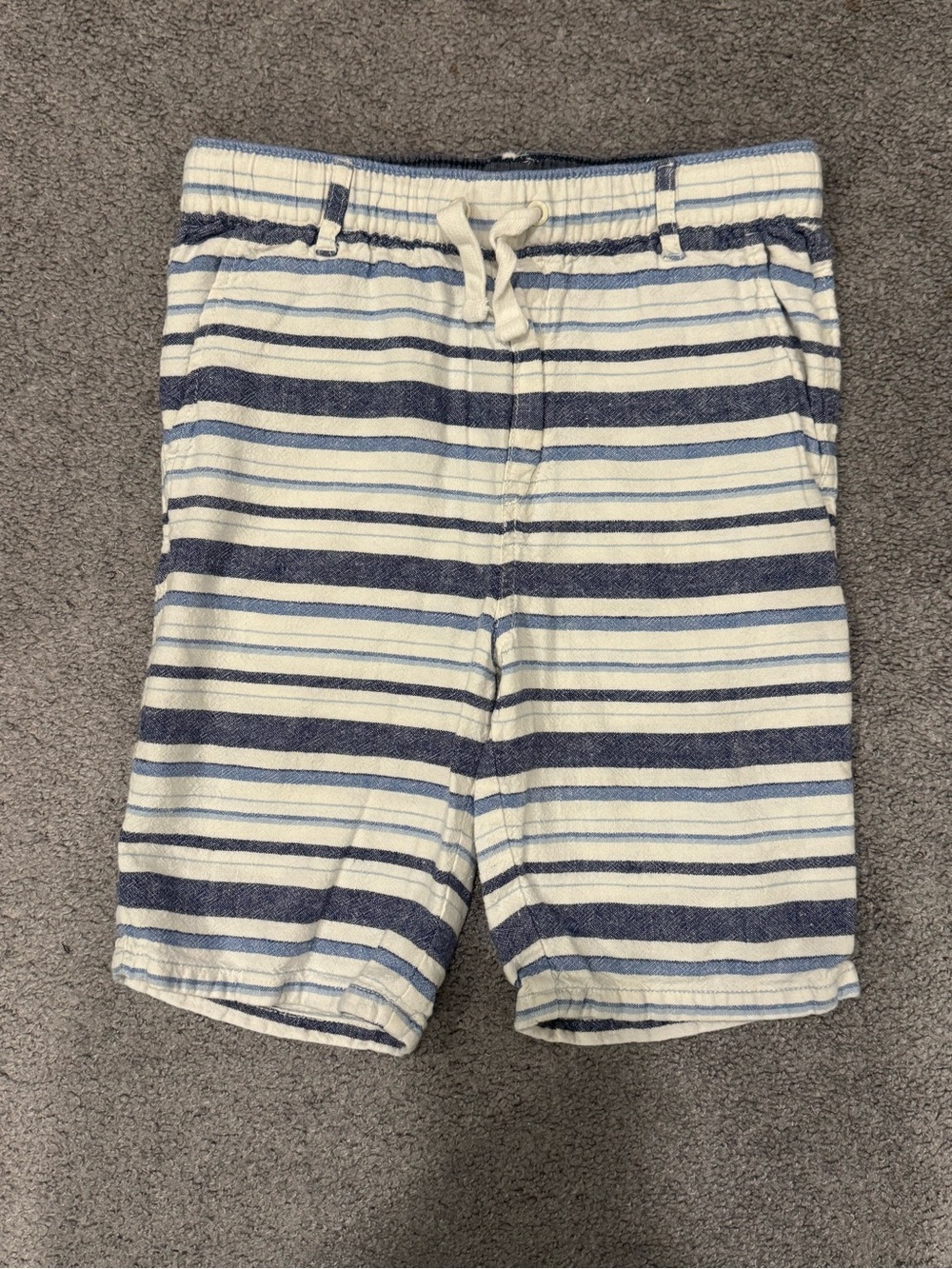 Gymboree Navy and White Kid’s Striped Drawstring Athletic Shorts